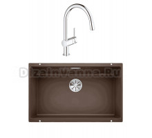 Комплект Мойка Blanco Subline 700-U кофе + Смеситель Grohe Minta 3291800E хром