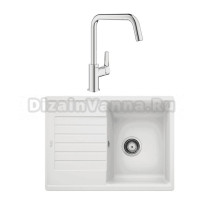 Комплект Мойка Blanco Zia 45 S Compact 524725 белая + Смеситель Grohe Eurosmart 30567000