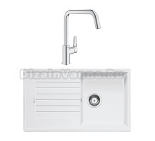 Комплект Мойка Blanco Zia 5S 520515 белая + Смеситель Grohe Eurosmart 30567000