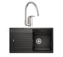 Комплект Мойка Blanco Zia 5S 526016 черная + Смеситель Grohe Euroeco 32752000