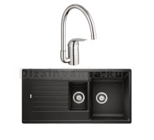 Комплект Мойка Blanco Zia 6S 526021 черная + Смеситель Grohe Euroeco 32752000