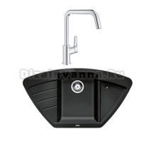 Комплект Мойка Blanco Zia 9 E антрацит + Смеситель Grohe Eurosmart 30567000