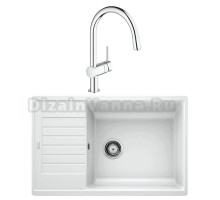 Комплект Мойка Blanco Zia XL 6S Compact 523277 белая + Смеситель Grohe Minta 3291800E хром