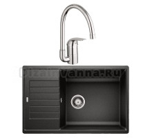 Комплект Мойка Blanco Zia XL 6S Compact 526019 черная + Смеситель Grohe Euroeco 32752000