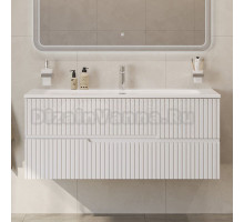 Тумба с раковиной Cezares Duet 120 bianco opaco, раковина Cezares CZR-8073-120