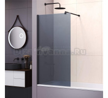 Шторка на ванну RGW SC-050 70 см, профиль черный, стекло серое