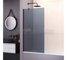 Шторка на ванну RGW SC-150 90 см, профиль черный, стекло серое