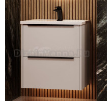 Тумба с раковиной La Fenice Tesoro 60 платиновый белый, раковина-столешница Slim Line 60 см