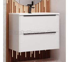 Тумба с раковиной La Fenice Tesoro 100 платиновый белый, раковина-столешница Slim Line 100 см