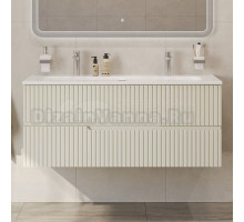 Тумба с раковиной Cezares Duet 120 альпака брашированная, раковина Cezares CZR-8073-120-1-2