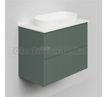 Тумба с раковиной La Fenice Terra Twin 80 подвесная, grigio, столешница белый мрамор, раковина белая матовая