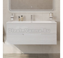 Тумба с раковиной Cezares Duet 120 ясень белый софт, раковина Cezares CZR-8073-120