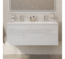 Тумба с раковиной Cezares Duet 120 ясень белый софт, раковина Cezares CZR-8073-120-1-2