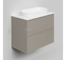 Тумба с раковиной La Fenice Terra Twin 80 подвесная, cappuccino, столешница белый мрамор, раковина белая матовая