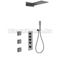 Душевой комплект Wonzon & Woghand WW-D4100-BGG С ВНУТРЕННЕЙ ЧАСТЬЮ, темный графит