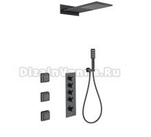 Душевой комплект Wonzon & Woghand WW-D4100-MB С ВНУТРЕННЕЙ ЧАСТЬЮ, матовый черный