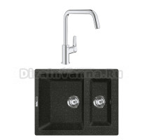Комплект Мойка Lava D1.BAS basalt + Смеситель Grohe Eurosmart 30567000