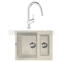 Комплект Мойка Lava D1.CRE crema + Смеситель Grohe Minta 3291800E хром