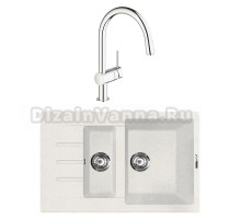 Комплект Мойка Lava D2.LAT latte + Смеситель Grohe Minta 3291800E хром
