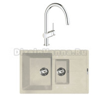 Комплект Мойка Lava D4.CRE crema + Смеситель Grohe Minta 3291800E хром