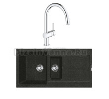 Комплект Мойка Lava D5.BAS basalt + Смеситель Grohe Minta 3291800E хром