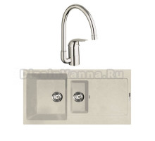 Комплект Мойка Lava D5.CRE crema + Смеситель Grohe Euroeco 32752000