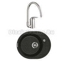 Комплект Мойка Lava E1.BAS basalt + Смеситель Grohe Euroeco 32752000