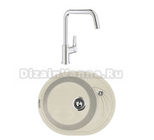 Комплект Мойка Lava E1.CRE crema + Смеситель Grohe Eurosmart 30567000