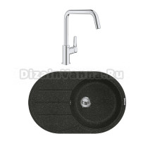 Комплект Мойка Lava E2.BAS basalt + Смеситель Grohe Eurosmart 30567000