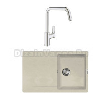 Комплект Мойка Lava L4.CRE crema + Смеситель Grohe Eurosmart 30567000