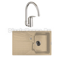 Комплект Мойка Lava L5.DUN dune + Смеситель Grohe Euroeco 32752000