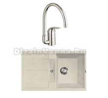 Комплект Мойка Lava L6.CRE crema + Смеситель Grohe Euroeco 32752000