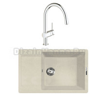 Комплект Мойка Lava L8.CRE crema + Смеситель Grohe Minta 3291800E хром