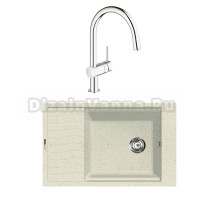 Комплект Мойка Lava L9.VNL vanilla + Смеситель Grohe Minta 3291800E хром