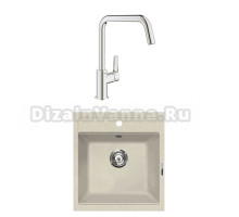 Комплект Мойка Lava Q1.CRE crema + Смеситель Grohe Eurosmart 30567000
