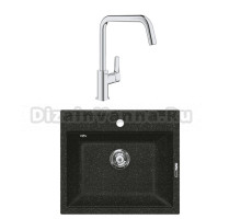 Комплект Мойка Lava Q2.BAS basalt + Смеситель Grohe Eurosmart 30567000