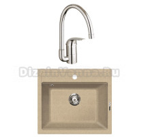 Комплект Мойка Lava Q2.DUN dune + Смеситель Grohe Euroeco 32752000