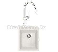 Комплект Мойка Lava Q3.LAT latte + Смеситель Grohe Minta 3291800E хром