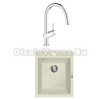 Комплект Мойка Lava Q3.VNL vanilla + Смеситель Grohe Minta 3291800E хром