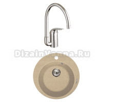 Комплект Мойка Lava R1 dune + Смеситель Grohe Euroeco 32752000
