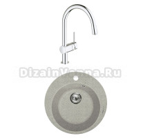 Комплект Мойка Lava R1 scandic + Смеситель Grohe Minta 3291800E хром