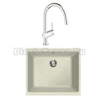 Комплект Мойка Lava U1 vanilla + Смеситель Grohe Minta 3291800E хром