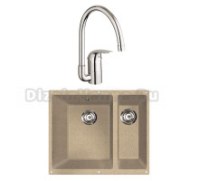 Комплект Мойка Lava U2 dune + Смеситель Grohe Euroeco 32752000