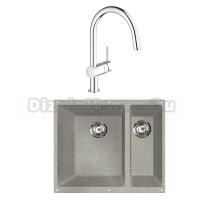 Комплект Мойка Lava U2 scandic + Смеситель Grohe Minta 3291800E хром