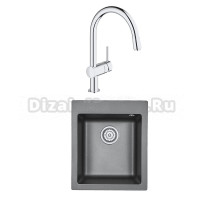 Комплект Мойка Granula 4201, шварц + Смеситель Grohe Minta 3291800E хром