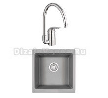 Комплект Мойка Granula 4451, алюминиум + Смеситель Grohe Euroeco 32752000