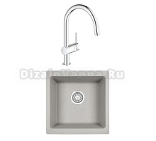 Комплект Мойка Granula 4451, базальт + Смеситель Grohe Minta 3291800E хром