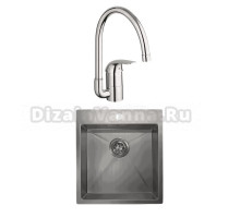 Комплект Мойка Granula 4600, сталь сатин + Смеситель Grohe Euroeco 32752000