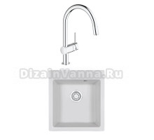 Комплект Мойка Granula 4651, арктик + Смеситель Grohe Minta 3291800E хром