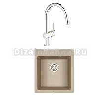 Комплект Мойка Granula 4651, песок + Смеситель Grohe Minta 3291800E хром